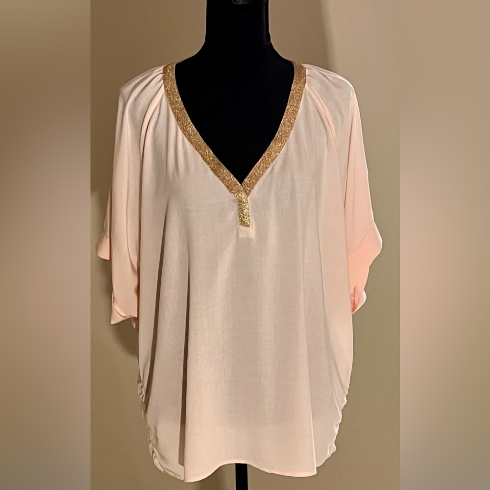 Juicy Couture Elegant Peach Top with Rose Gold Trim